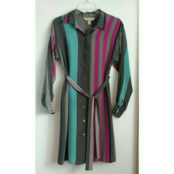 Presley Skye Striped Silk Dress Size XS - Picture 2 of 5